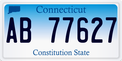 CT license plate AB77627