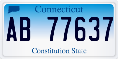 CT license plate AB77637