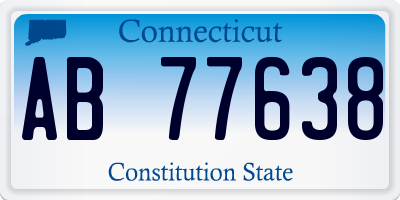 CT license plate AB77638