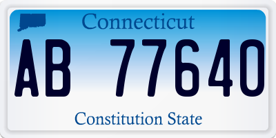 CT license plate AB77640