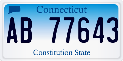 CT license plate AB77643