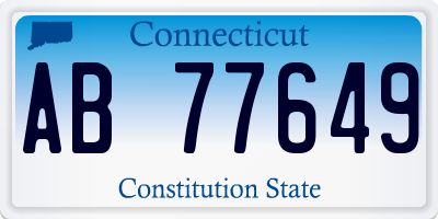 CT license plate AB77649