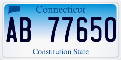 CT license plate AB77650