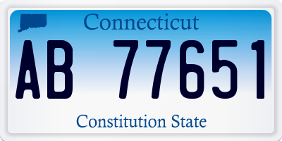 CT license plate AB77651