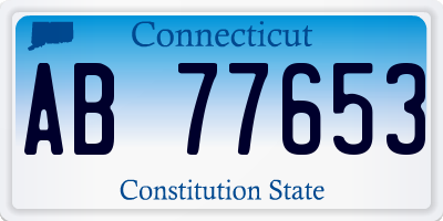 CT license plate AB77653