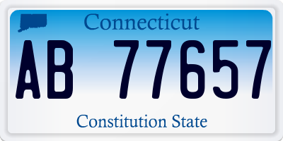 CT license plate AB77657