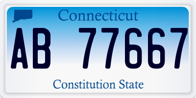 CT license plate AB77667