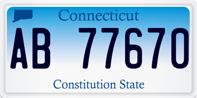 CT license plate AB77670