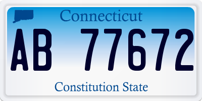 CT license plate AB77672