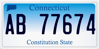 CT license plate AB77674