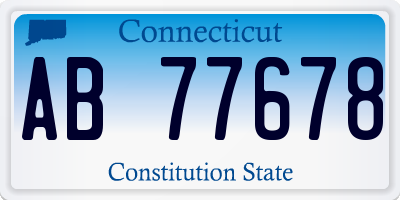 CT license plate AB77678