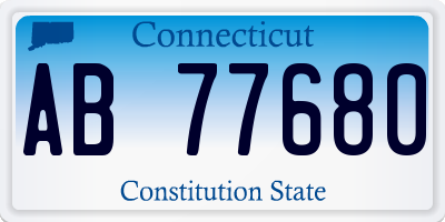 CT license plate AB77680