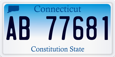 CT license plate AB77681