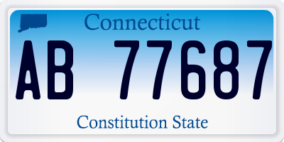 CT license plate AB77687