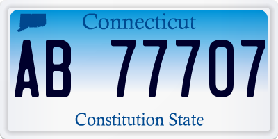 CT license plate AB77707