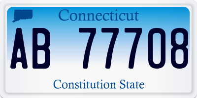 CT license plate AB77708