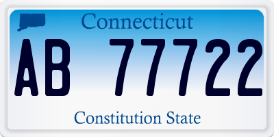 CT license plate AB77722