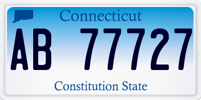 CT license plate AB77727