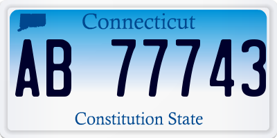 CT license plate AB77743