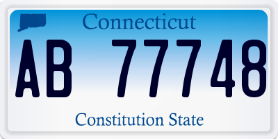 CT license plate AB77748