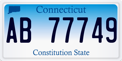 CT license plate AB77749