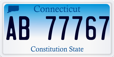 CT license plate AB77767