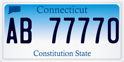 CT license plate AB77770