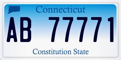 CT license plate AB77771