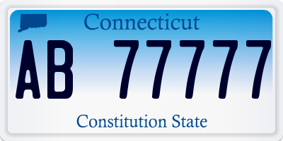 CT license plate AB77777