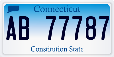 CT license plate AB77787