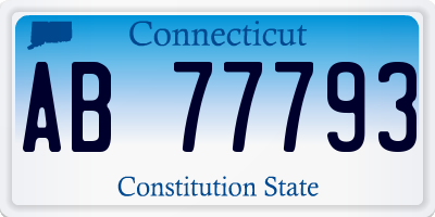 CT license plate AB77793