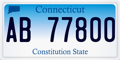 CT license plate AB77800