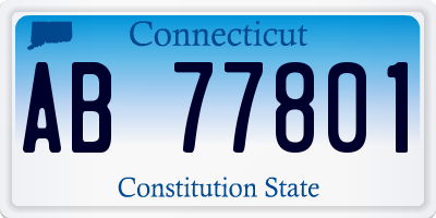 CT license plate AB77801