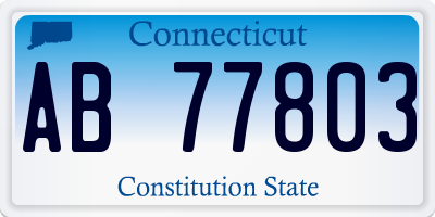 CT license plate AB77803