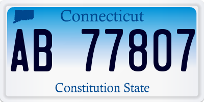 CT license plate AB77807