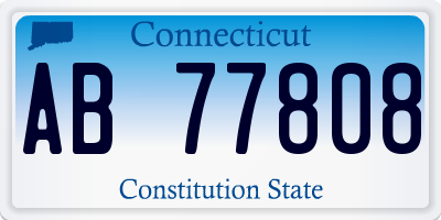 CT license plate AB77808