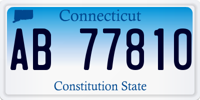 CT license plate AB77810