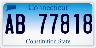 CT license plate AB77818