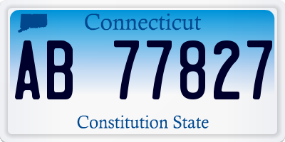 CT license plate AB77827