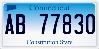 CT license plate AB77830