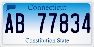 CT license plate AB77834