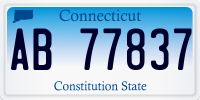 CT license plate AB77837