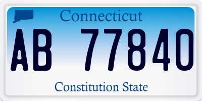 CT license plate AB77840