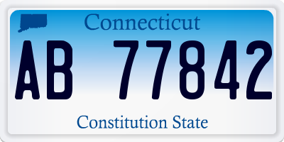 CT license plate AB77842