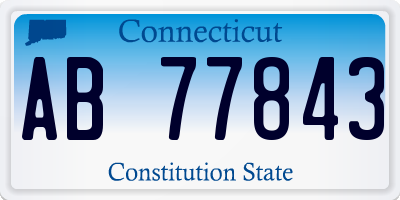 CT license plate AB77843