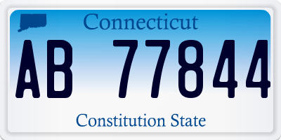 CT license plate AB77844