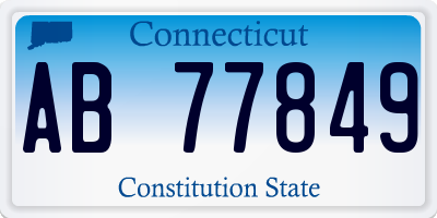 CT license plate AB77849