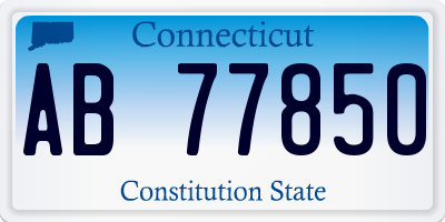 CT license plate AB77850