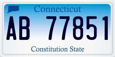 CT license plate AB77851