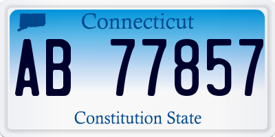 CT license plate AB77857